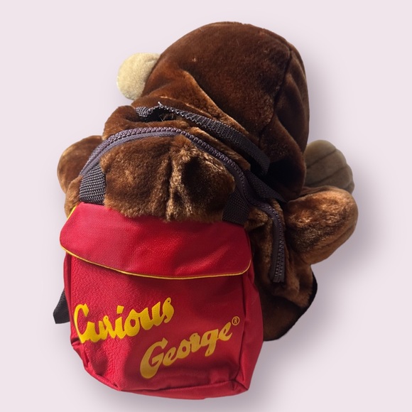 Kids Vintage 90’s Curious George Monkey Stuffed Animal Backpack Hand Puppet - Picture 6 of 14